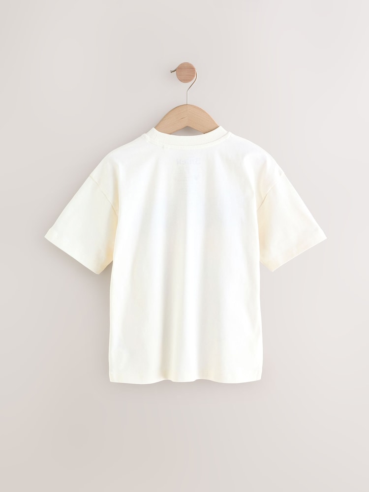 Ecru White Lilo And Stitch Short Sleeve 100% Cotton T-Shirt (3-10yrs) - Image 2 of 2 Ecru White Lilo And Stitch Short Sleeve 100% Cotton T-Shirt (3-10yrs) - Image 2 of 2