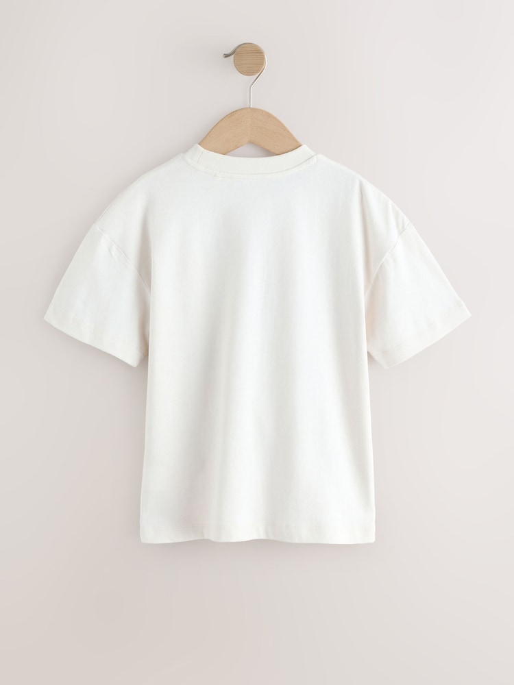 Ecru White Vintage Shelby 100% Cotton T-Shirt (3-16yrs) - Image 2 of 4