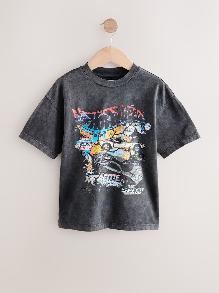 Charcoal Grey Hot Wheels Short Sleeve 100% Cotton T-Shirt (3-16yrs) - Image 1 of 4