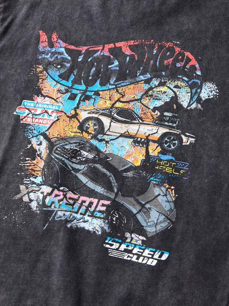 Charcoal Grey Hot Wheels Short Sleeve 100% Cotton T-Shirt (3-16yrs) - Image 4 of 4