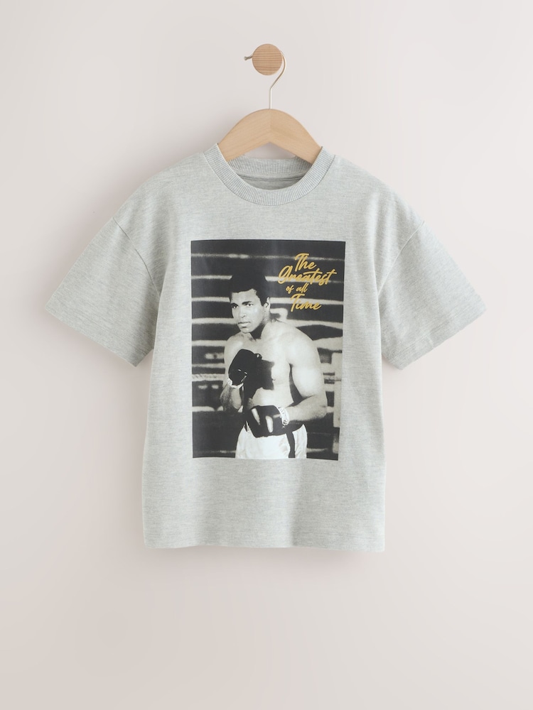 Grey Muhammad Ali T-Shirt (7-16yrs) - Image 1 of 5