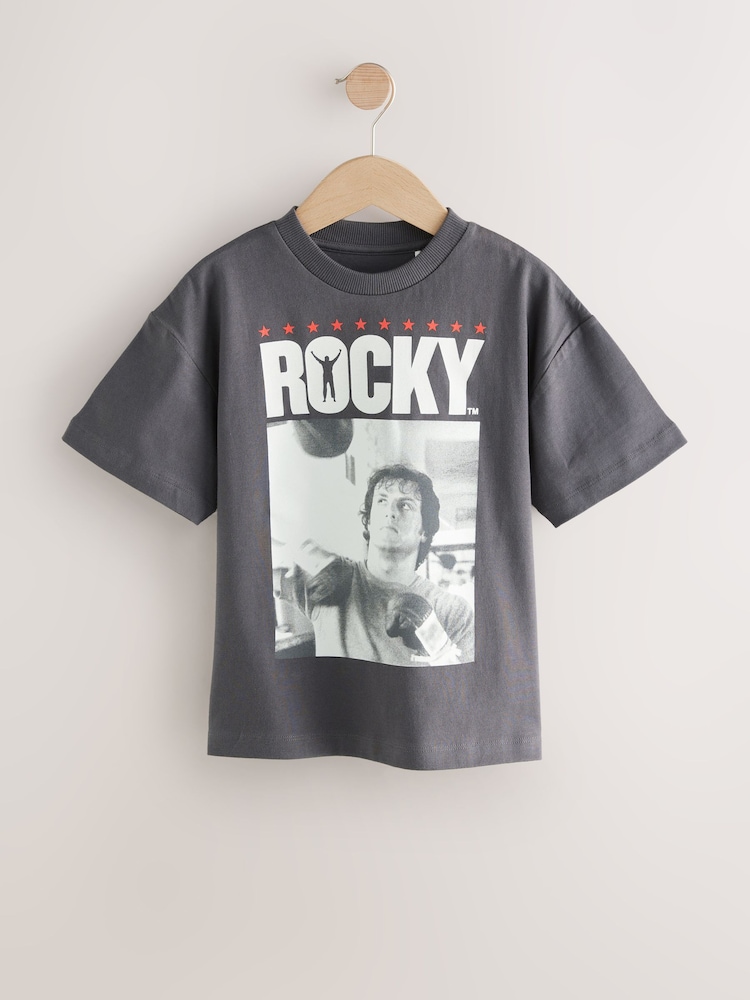 Charcoal Grey Rocky Balboa Short Sleeve 100% Cotton T-Shirt (7-16yrs) - Image 1 of 4