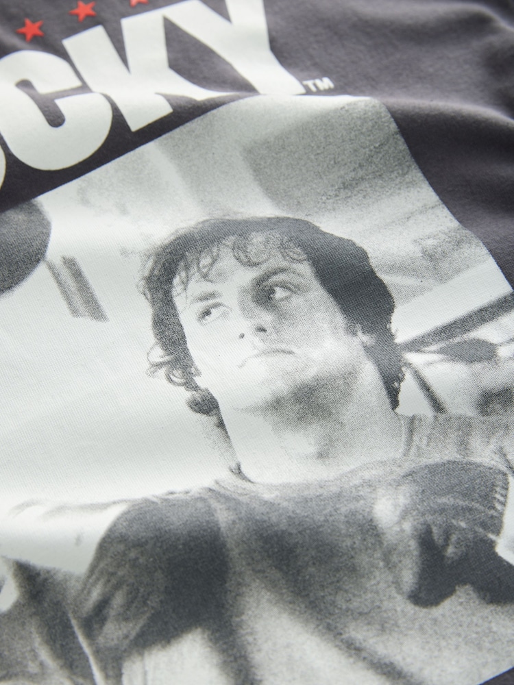 Charcoal Grey Rocky Balboa Short Sleeve 100% Cotton T-Shirt (7-16yrs) - Image 4 of 4