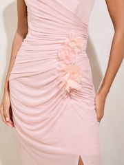 Lipsy Bandeau Corset 3d Flower Mesh Maxi Dress - صورة 3 من 5