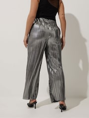 Yours Curve Silver Limited Pleated Trousers - Image 4 of 6