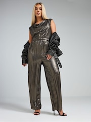 Yours Curve Gold Limited Cowl Neck Vest - Image 3 of 5