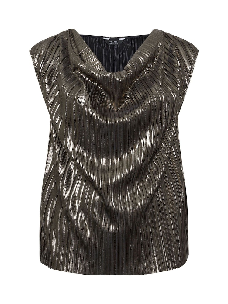 Yours Curve Gold Limited Cowl Neck Vest - Image 5 of 5