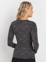 Long Tall Sally Grey Abstract Wrap Top - Image 3 of 5