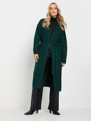 Long Tall Sally Green Cable Midi Cardigan - Image 2 of 5