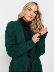 Long Tall Sally Green Cable Midi Cardigan - Image 4 of 5