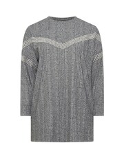 Yours Curve Grey Chevron Studded Ribbed Jumper - Image 5 of 5