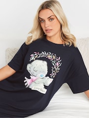 Yours Curve Navy Blue Tatty Teddy Cosy Days Sleep 100% Cotton T-Shirt Nightdress - Image 4 of 5