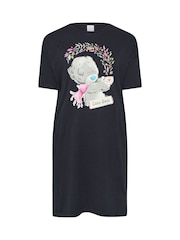 Yours Curve Navy Blue Tatty Teddy Cosy Days Sleep 100% Cotton T-Shirt Nightdress - Image 5 of 5