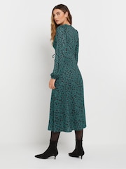 Long Tall Sally Green Animal Print Wrap Dress - Image 3 of 5