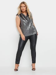 Yours Curve Silver Limited Cowl Neck Vest - Image 2 of 5