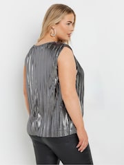 Yours Curve Silver Limited Cowl Neck Vest - Image 3 of 5