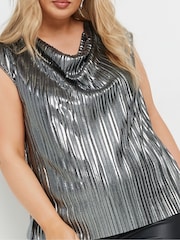Yours Curve Silver Limited Cowl Neck Vest - Image 4 of 5