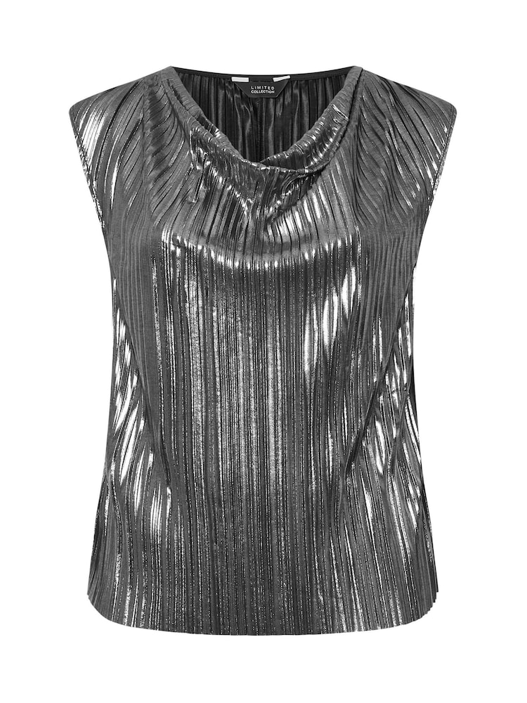 Yours Curve Silver Limited Cowl Neck Vest - Image 5 of 5