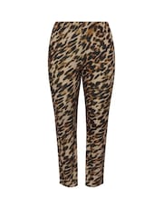 Yours Curve Brown Limited Leopard Flare Trousers - Image 6 of 6
