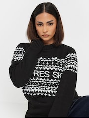 PixieGirl Petite Black Apres Ski Jumper - Image 4 of 5