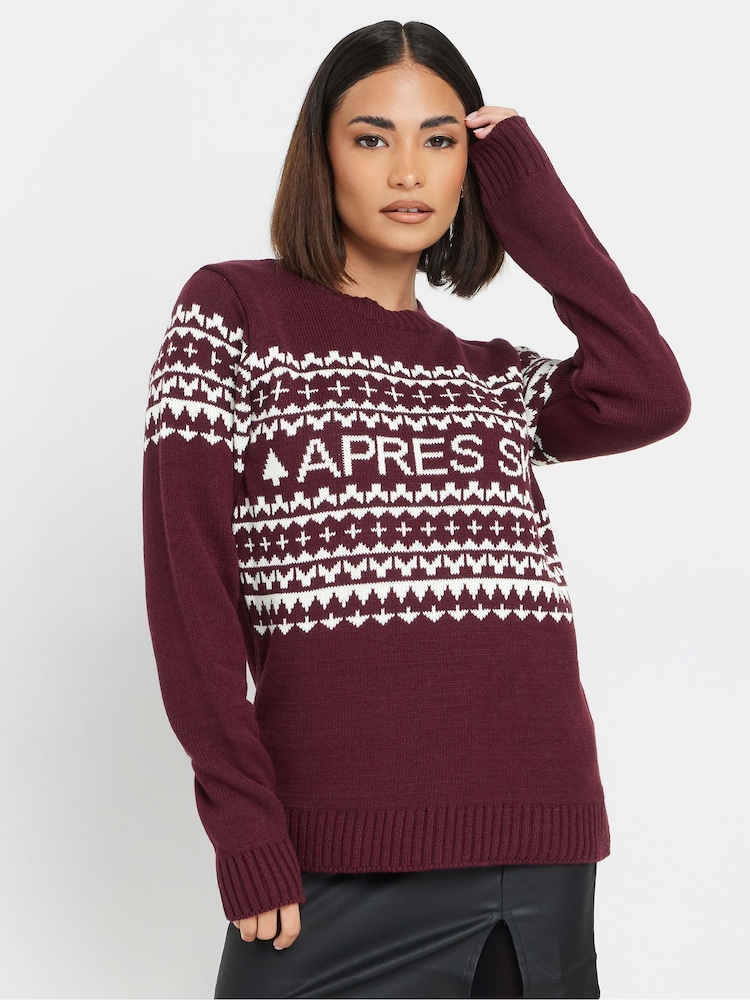 PixieGirl Petite Red Apres Ski Jumper - Image 1 of 5