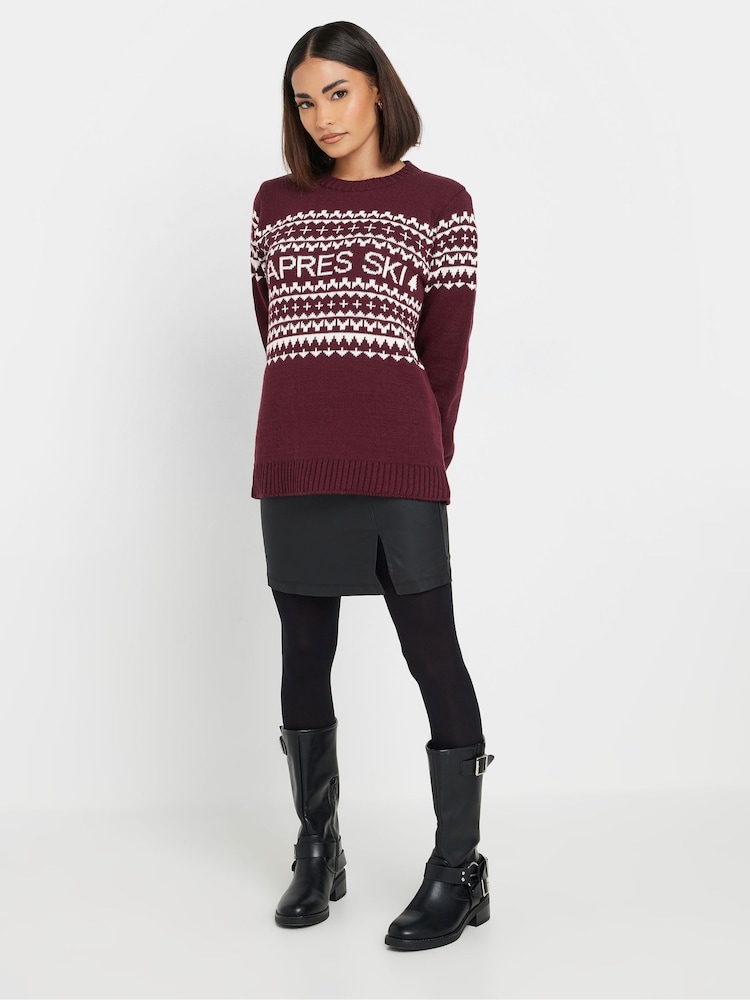PixieGirl Petite Red Apres Ski Jumper - Image 2 of 5