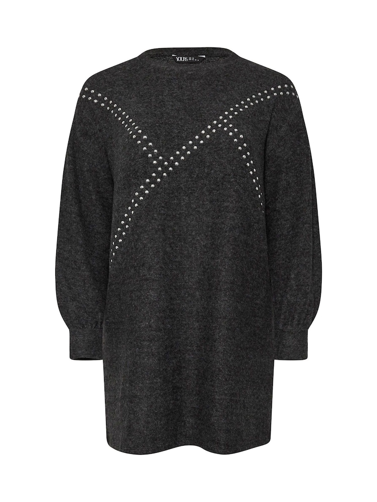 Cinza - Yours Curve Asimétrico Studded Dress - Imagem 5 de 5