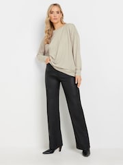 Long Tall Sally Stone Brown Long Sleeve Draped Front Top - Image 3 of 5