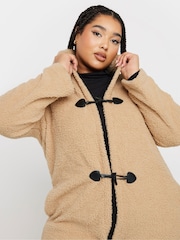 Yours Curve Natural Faux Fur Toggle Jacket - Image 4 of 5