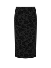 Yours Curve Black Limited Flock Skirt - Image 6 of 6
