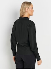 Long Tall Sally Black Asymmetric Button Blouse - Image 3 of 5