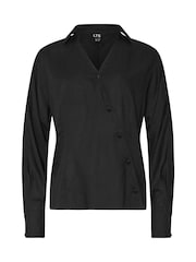 Long Tall Sally Black Asymmetric Button Blouse - Image 5 of 5