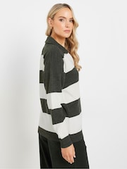 Long Tall Sally Grey Knitted Polo Jumper - Image 3 of 5