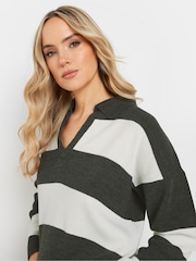 Long Tall Sally Grey Knitted Polo Jumper - Image 4 of 5