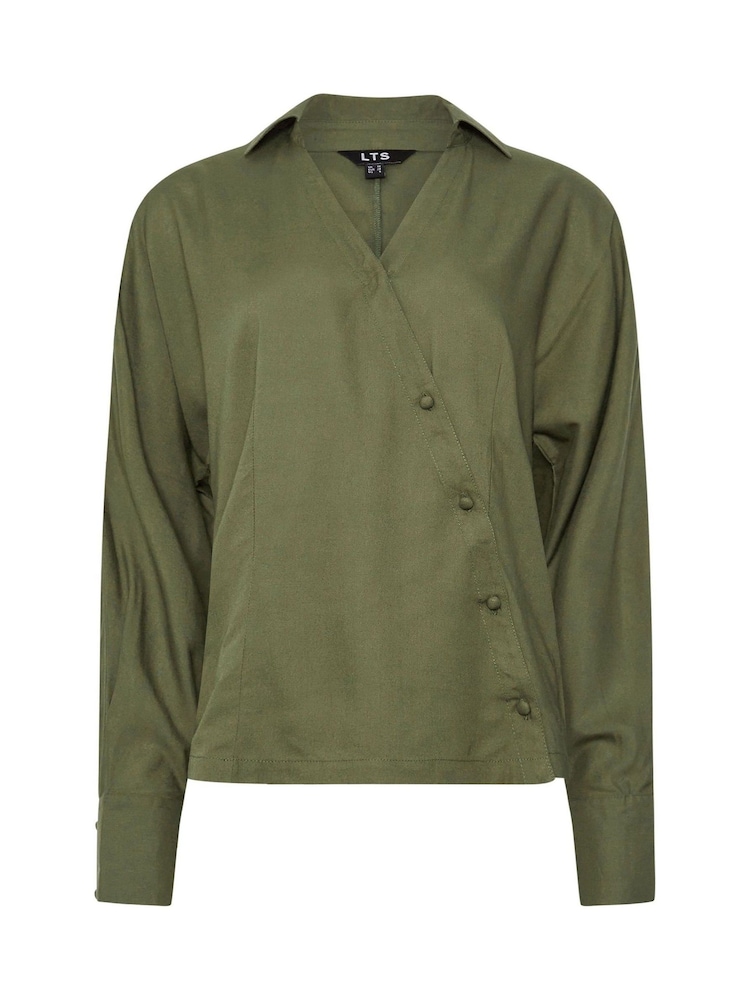 Long Tall Sally Green Asymmetric Button Blouse - Image 5 of 5 Long Tall Sally Green Asymmetric Button Blouse - Image 5 of 5