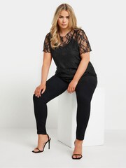 Yours Curve Black Limited Lace Throw On Top - Image 2 of 5