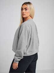Yours Curve Grey Limited Bomber Jacket - Image 3 of 6
