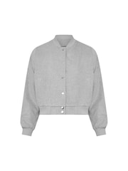 Yours Curve Grey Limited Bomber Jacket - Image 6 of 6
