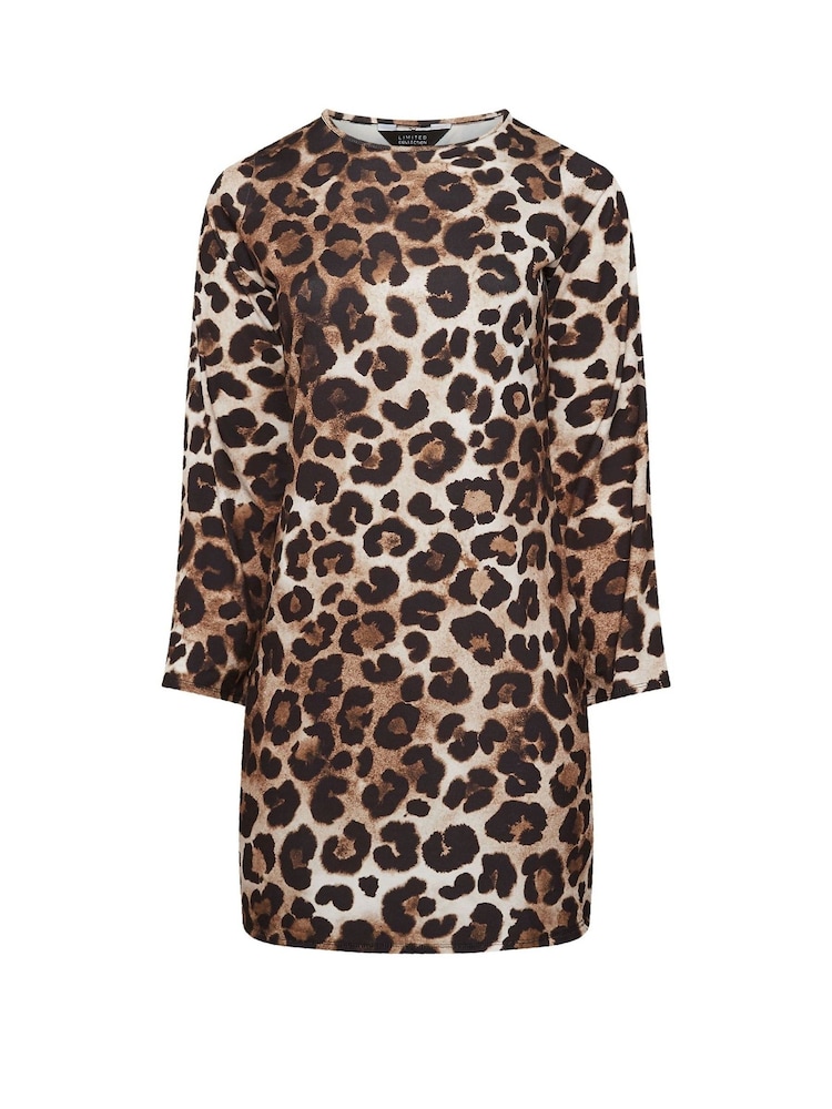 Vestido mini con estampado de leopardo y mangas acampanadas de Yours Curve Limited - Imagen 5 de 5 Vestido mini con estampado de leopardo y mangas acampanadas de Yours Curve Limited - Imagen 5 de 5