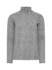 Long Tall Sally Grey Animal Print Roll Neck Soft Touch Top - Image 5 of 5
