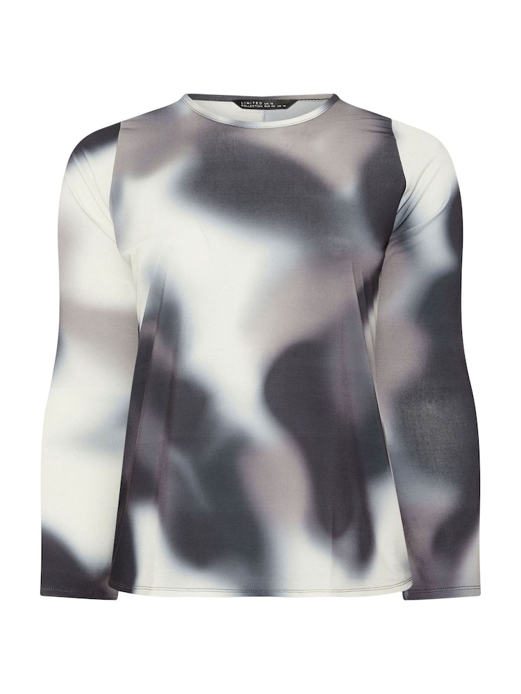 Yours Curve Limited Blur Blusa de manga comprida - Imagem 5 de 5
