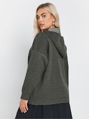 Yours Curve Grey Limited Knitted Hoodie - Image 3 of 5