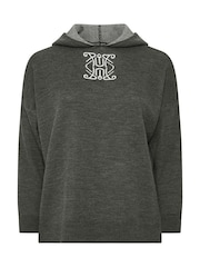 Yours Curve Grey Limited Knitted Hoodie - Image 5 of 5