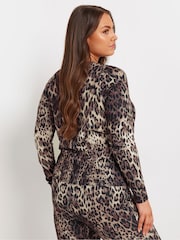 Yours Curve Natural Limited Leopard Print Top - Image 3 of 5