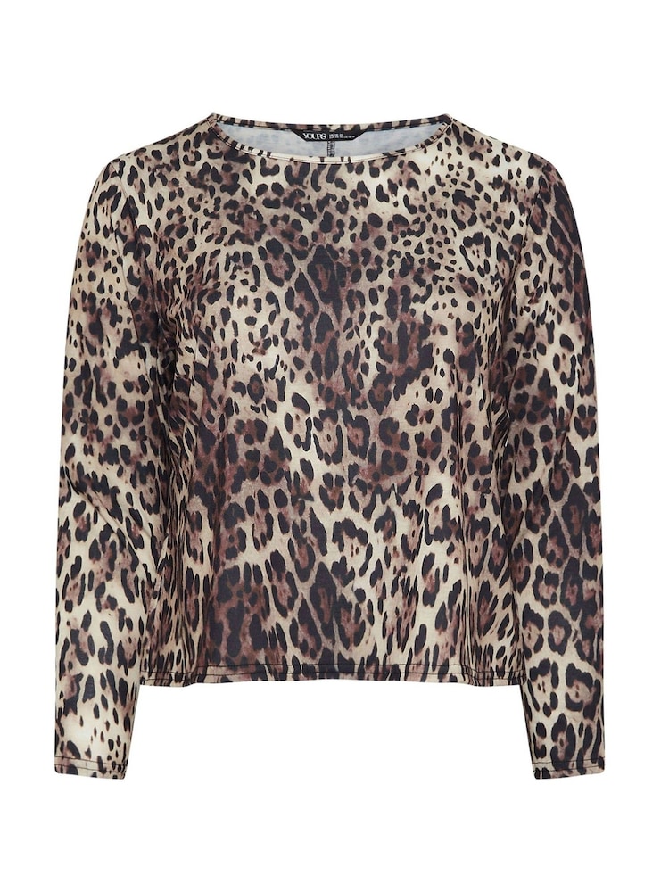Yours Curve Natural Limited Leopard Print Top - Image 5 of 5