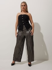 Yours Curve Gold Limited Pleated Trousers - Image 2 of 5