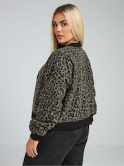 Yours Curve Natural Limited Bomber Jacket - Image 3 of 5