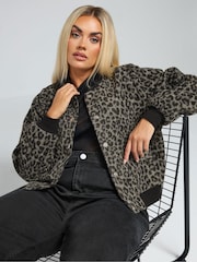 Yours Curve Natural Limited Bomber Jacket - Image 4 of 5
