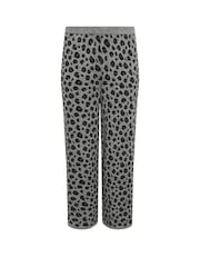 Yours Curve Grey Limited Leopard Print Wide Leg Trousers - Image 5 of 5