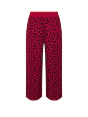 Yours Curve Red Limited Leopard Print Wide Leg Trousers - Image 5 of 5
